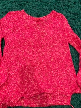 Lilly Pulitzer Hot Pink Marled V-Neck Sweater